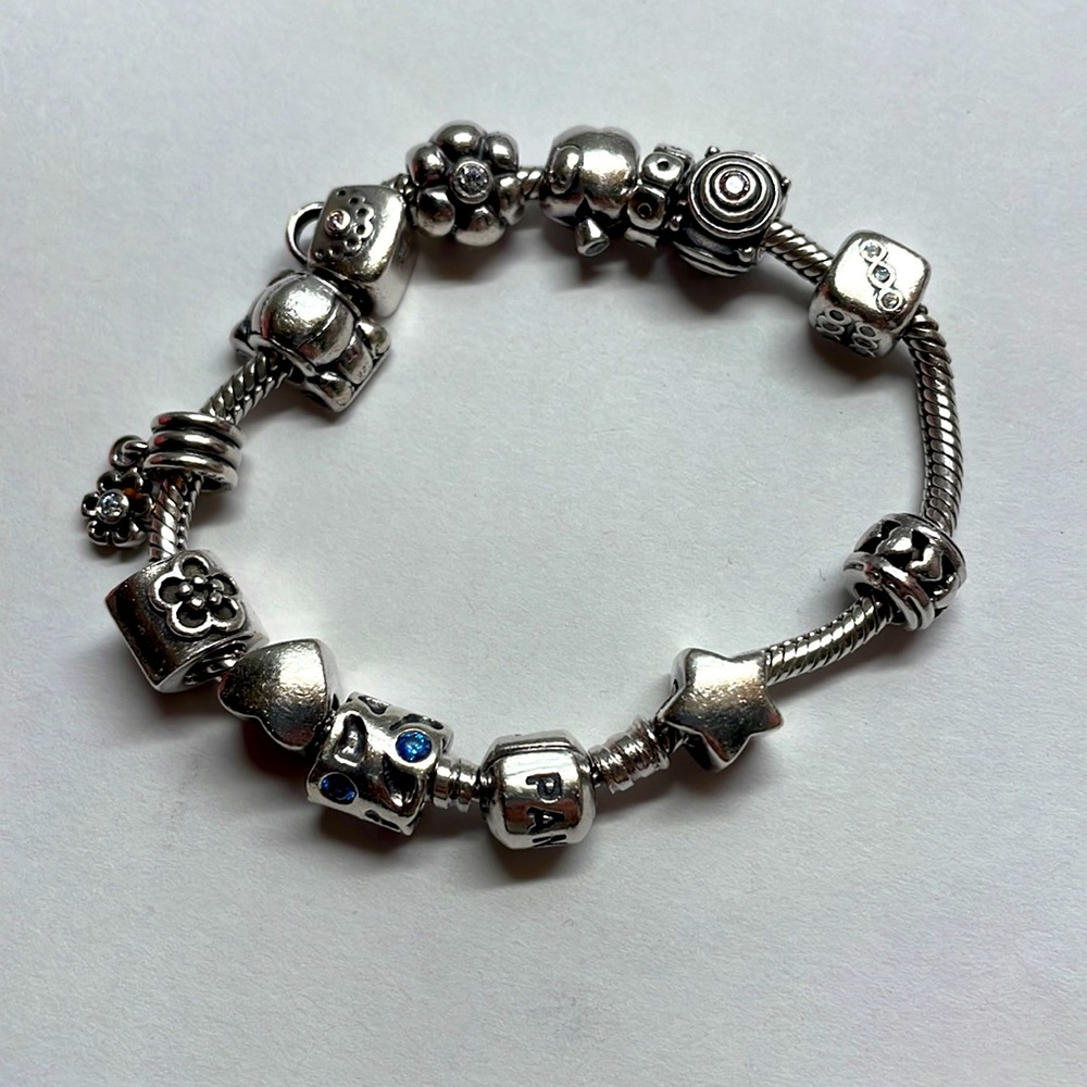 Pandora bracelet with 13 charms